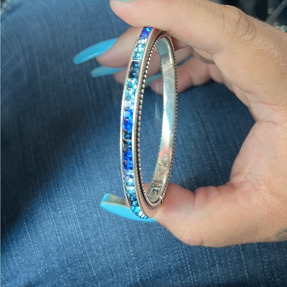 Elegant Blue Silver Bangle